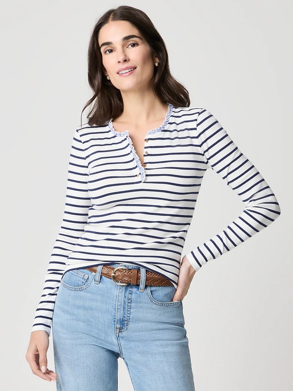 J. CREW Factory Striped Long Sleeve Top